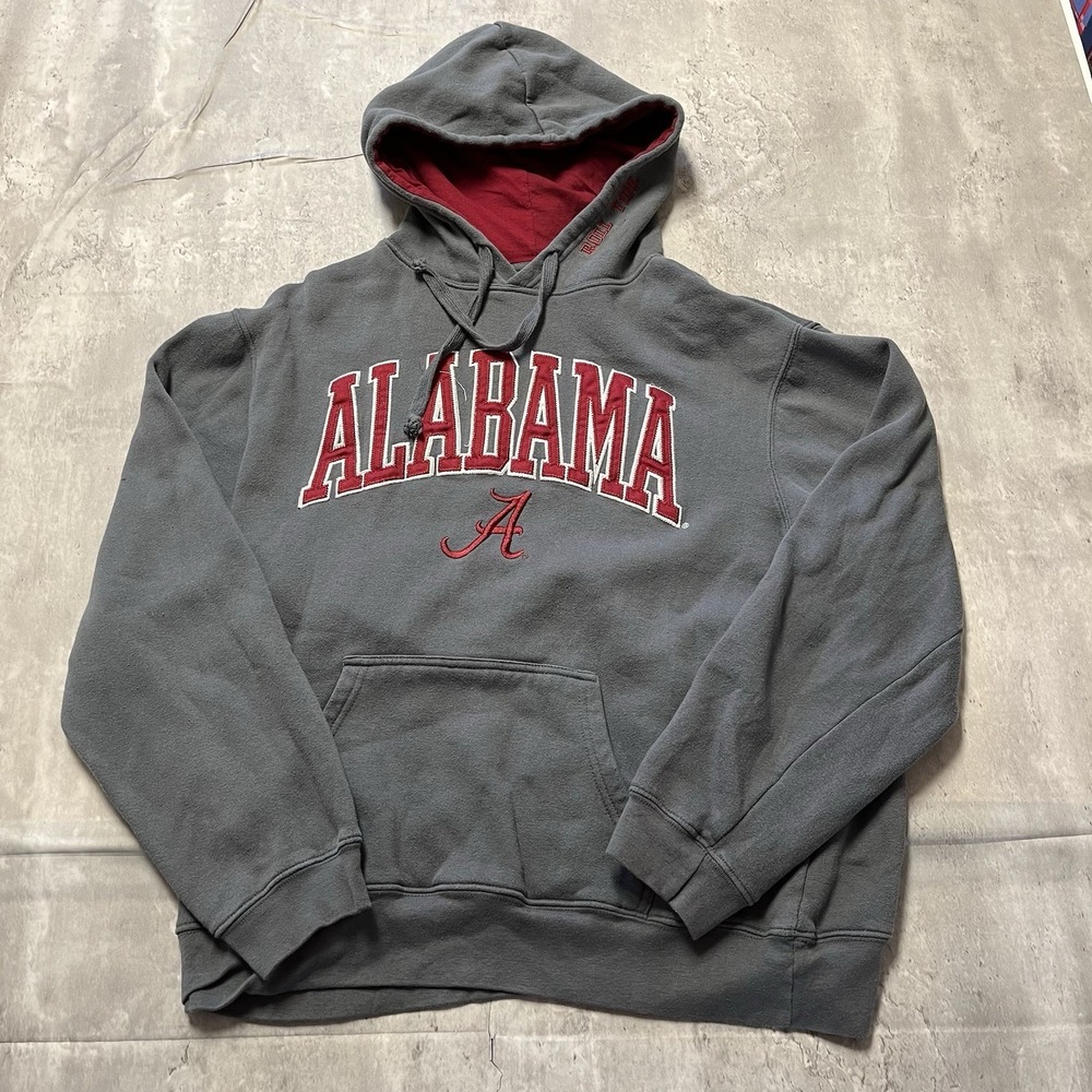 Alabama Crimson Tide Pullover Hoodie Men's Large Gray/Red J-America Brand Cp Xl